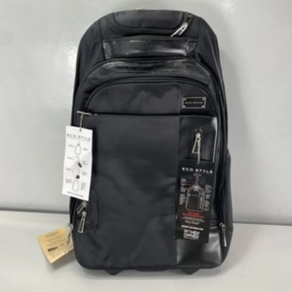 NEW ECO STYLE Tech Exec Rolling Backpack – Black
